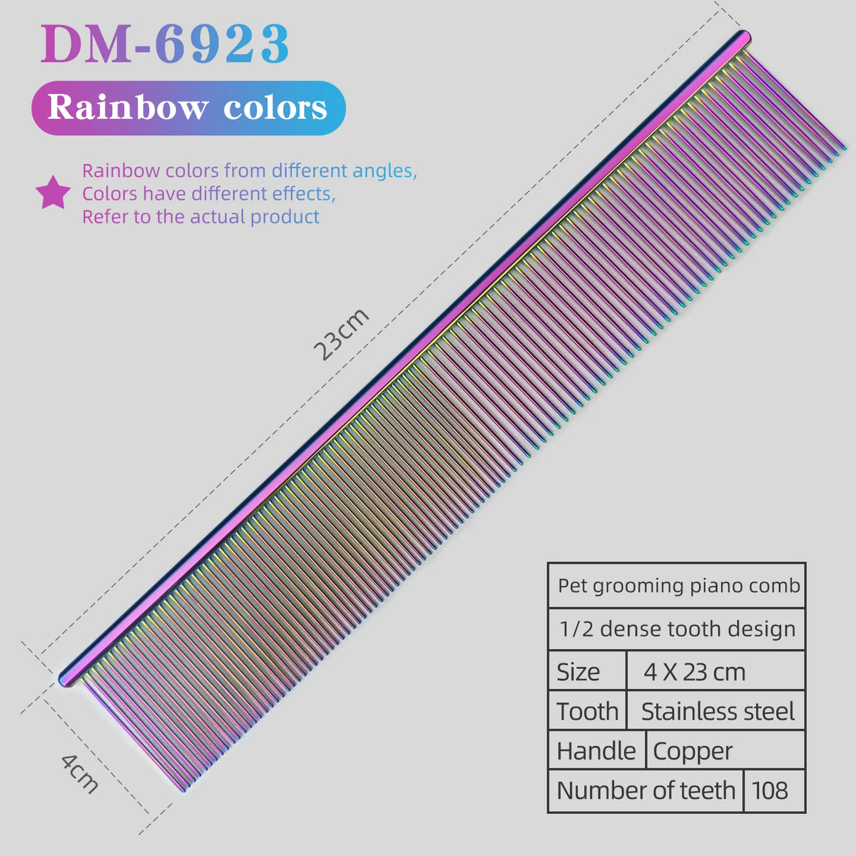 Professional pet grooming comb, moon comb, double toothed comb, cat and dog comb, pet grooming competition, competitive home