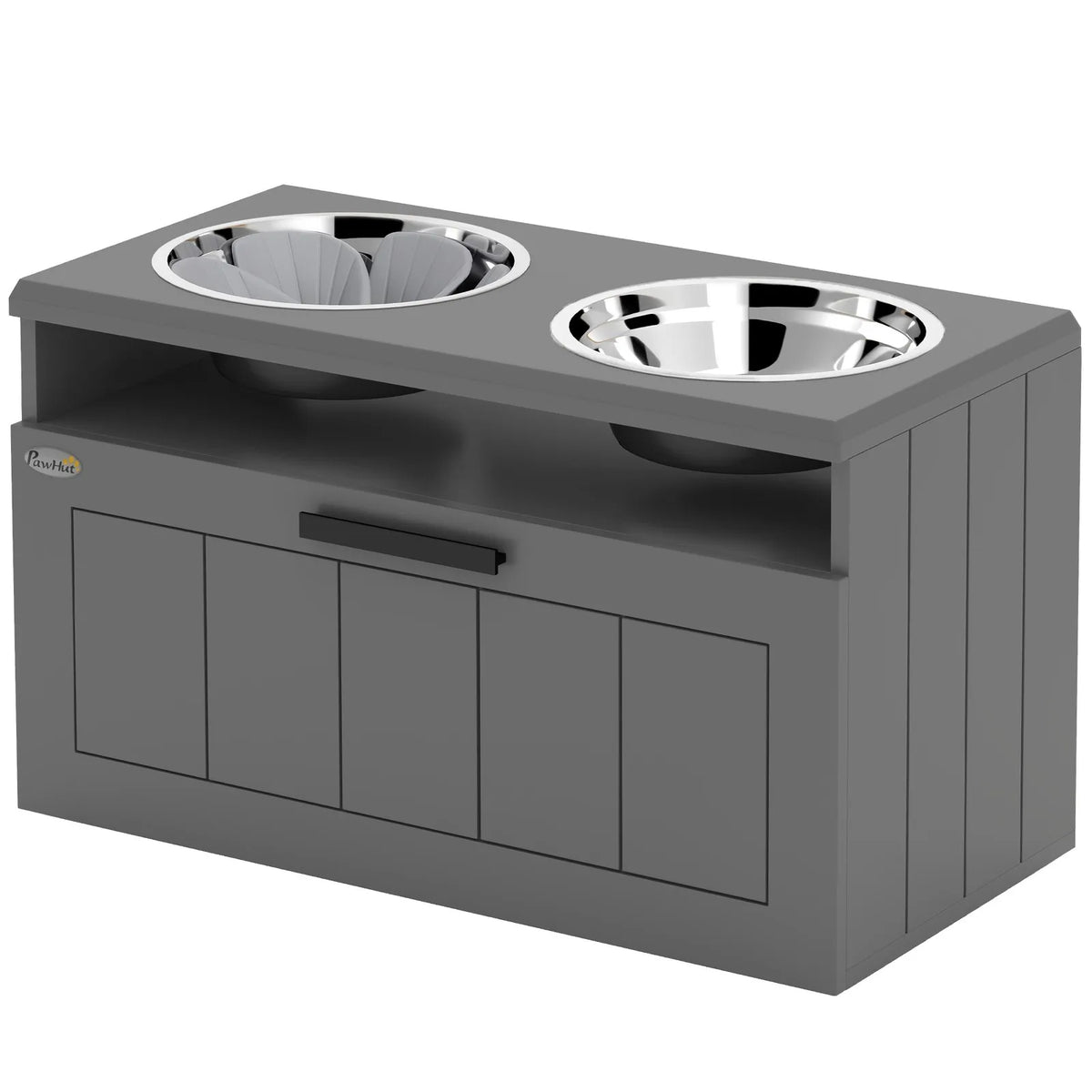 Elevated Dog Bowls, Raised Dogs Bowl Stand with 25L Storage Drawer
