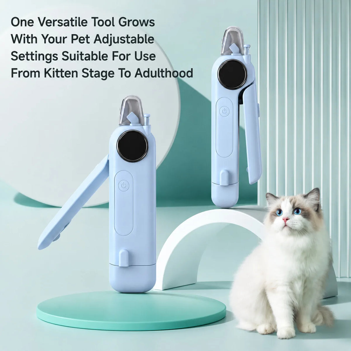 Electric Pet Nail Grinder Dog Cat Nail Trimmer LED Light Low Noise USB Rechargeable Safe Grooming Tool for Small Medium Pets