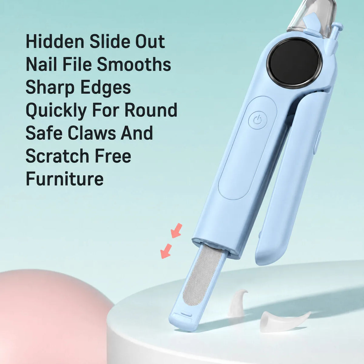 Electric Pet Nail Grinder Dog Cat Nail Trimmer LED Light Low Noise USB Rechargeable Safe Grooming Tool for Small Medium Pets