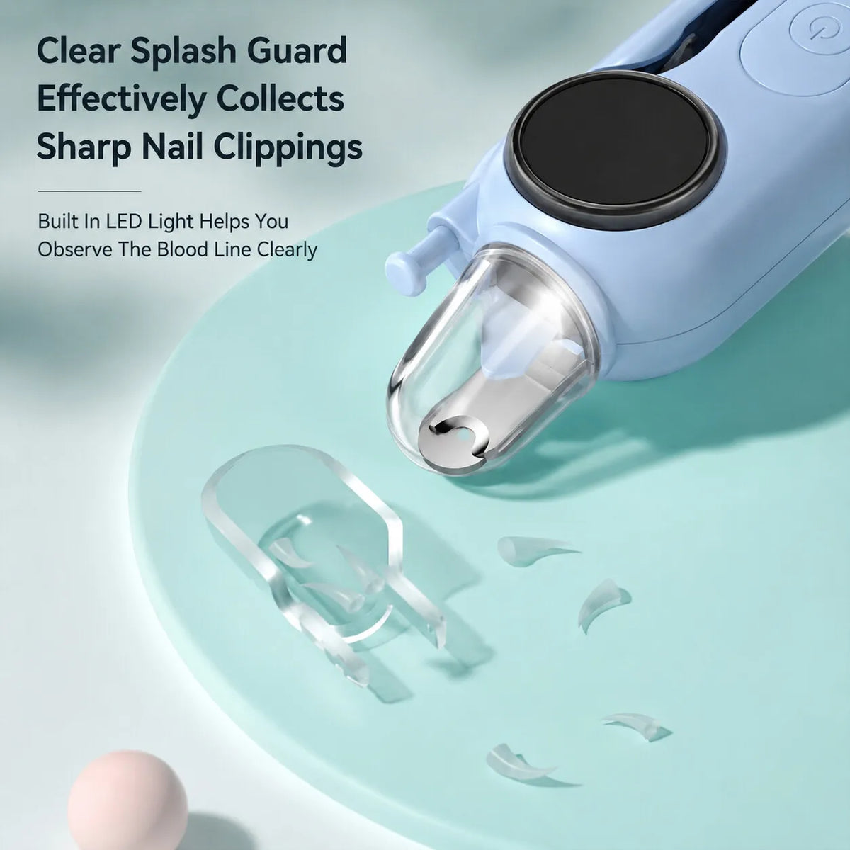 Electric Pet Nail Grinder Dog Cat Nail Trimmer LED Light Low Noise USB Rechargeable Safe Grooming Tool for Small Medium Pets