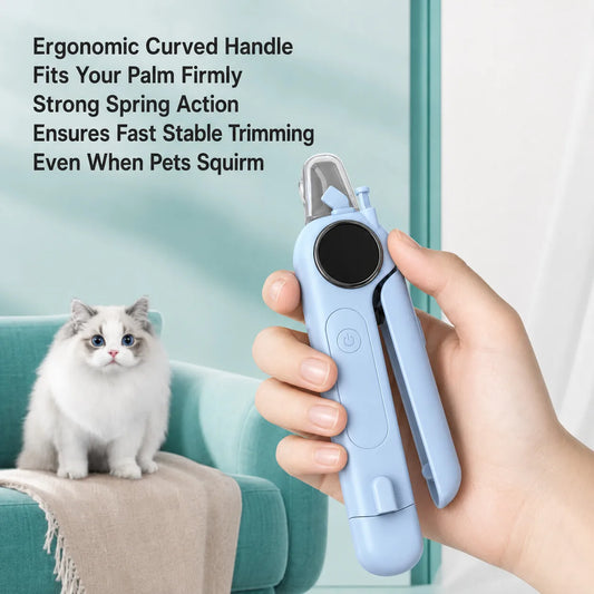 Electric Pet Nail Grinder Dog Cat Nail Trimmer LED Light Low Noise USB Rechargeable Safe Grooming Tool for Small Medium Pets