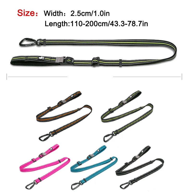 Truelove 5 In 1 Hands Free Dog Leash Running Nylon Durable Reflective Pet Dog Leashes For Large Dogs Adjustable Training Lead