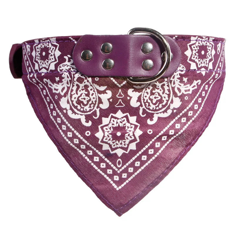 Pet Dog Collars with Print Scarf Cute Adjustable Small Dog Bandana Collar Neckerchief Puppy Pet Slobber Towel Cat Accessories