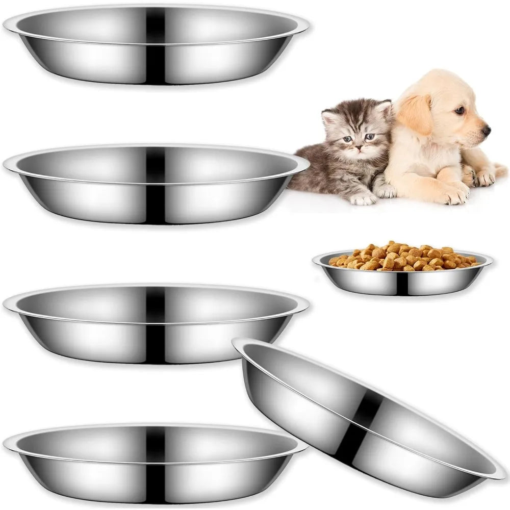 Stainless Steel Cat Food and Water Bowl Set of 3 Non-Slip Small Pet Feeding Dishes 7 Oz Capacity Each for Wet Food and Water Perfect for Kittens Puppies and Small Dogs to Prevent Whisker Fatigue and Promote Comfortable
