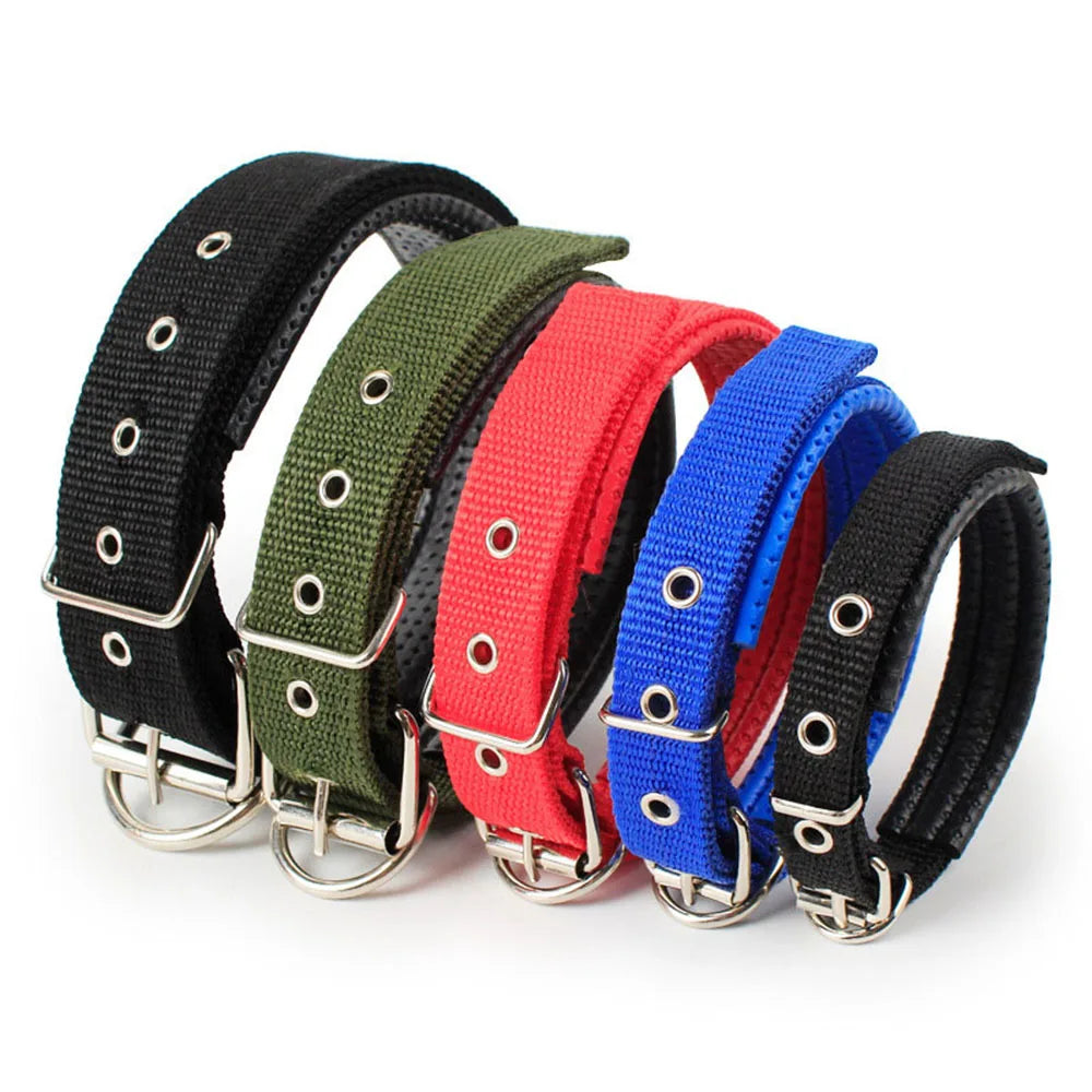 Comfortable Padded Nylon Dog Collar Adjustable Dog Neck Strap Strong Durable Dog Collars for Large Dogs Puppy Cat Pet Products