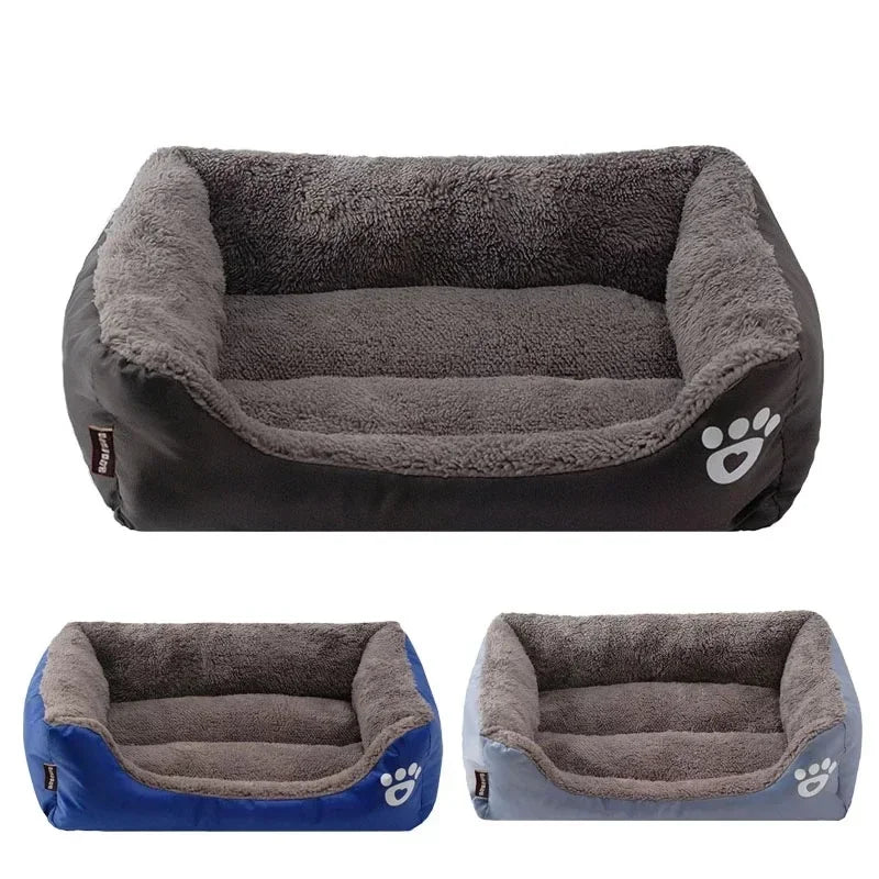 Pet Large Dog Beds Soft Warm Cat Bed Cushion Waterproof Bottom Small Dog Bed Chihuahua Husky Pet Sofa Beds For Dogs Cats S-3XL
