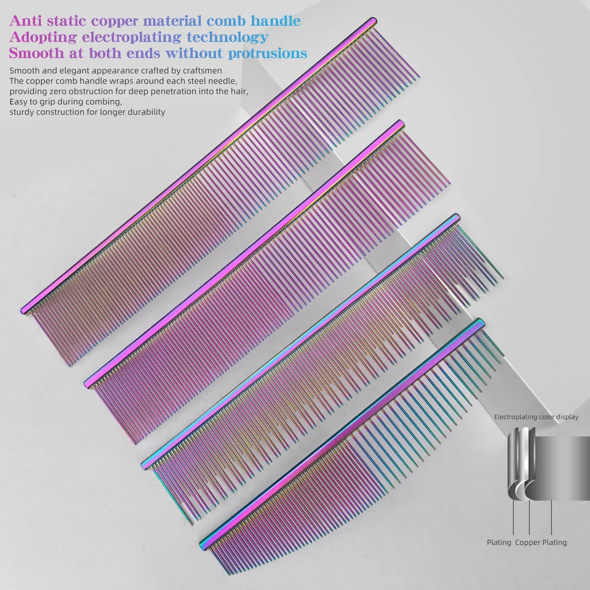 Professional pet grooming comb, moon comb, double toothed comb, cat and dog comb, pet grooming competition, competitive home