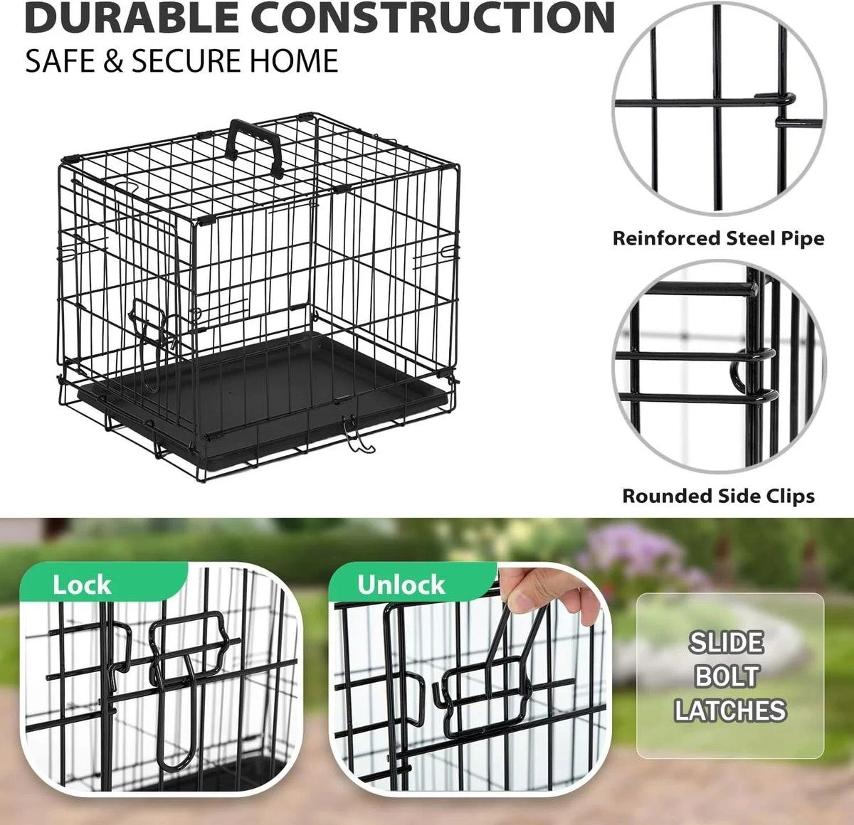 18"24" Dog Crates for Large Dogs Folding Mental Crates Dog Kennels