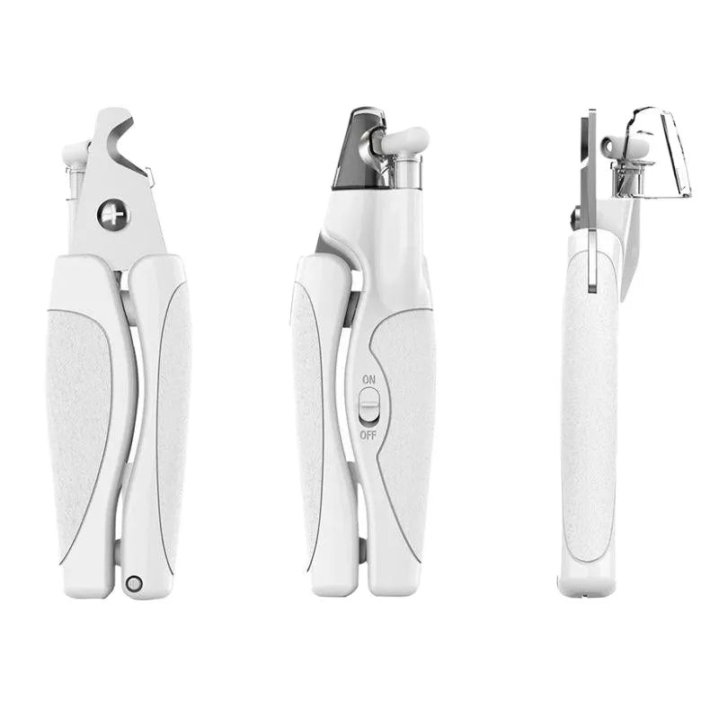 Rechargeable LED Pet Nail Clippers with File for Dog and Cat Nail Trimming Grooming Tool