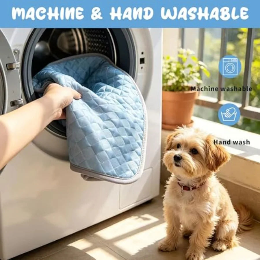 Summer Cooling Mat for Dogs and cats, Non-Slip Ice Silk Self Cool Mat for Medium and small Pets, Non-Toxic, Scratch-Proof and W