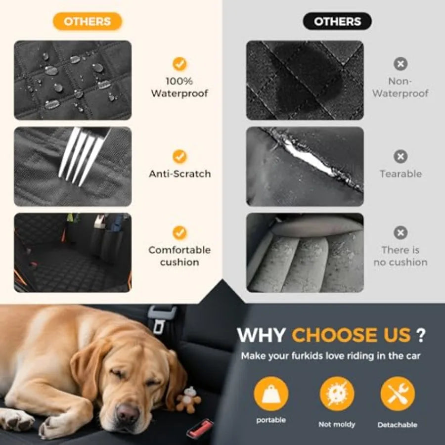Dog Car Seat Cover for Back Seat00% Waterproof Scratch Proof Nonslip Seat Cover 600D Heavy Duty Scratch Proof Nonslip Durable S
