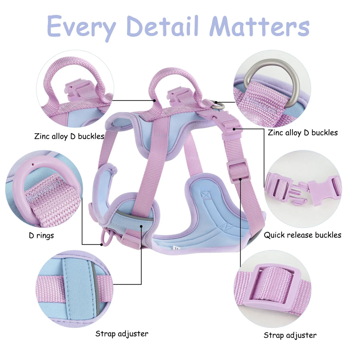 Splicing Colors for Medium Luxury Dog Harness No Pull for Large Small Dogs Adjustable Chest Strap Dog Harness Personalized