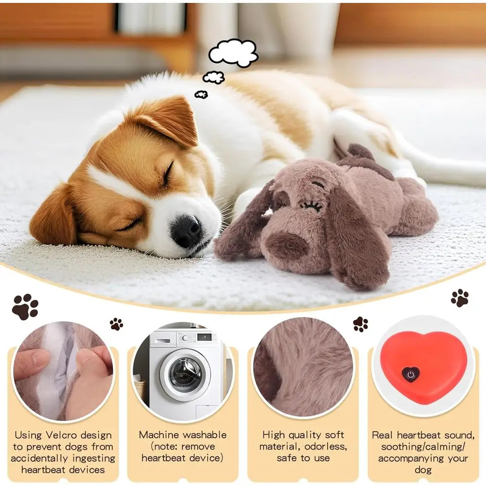 Puppy Heartbeat Toy Dog Anxiety Relie Calming Aid Puppy Heartbeat Stued Animal Behavioral Training Sleep Aid Comort Soother Plus