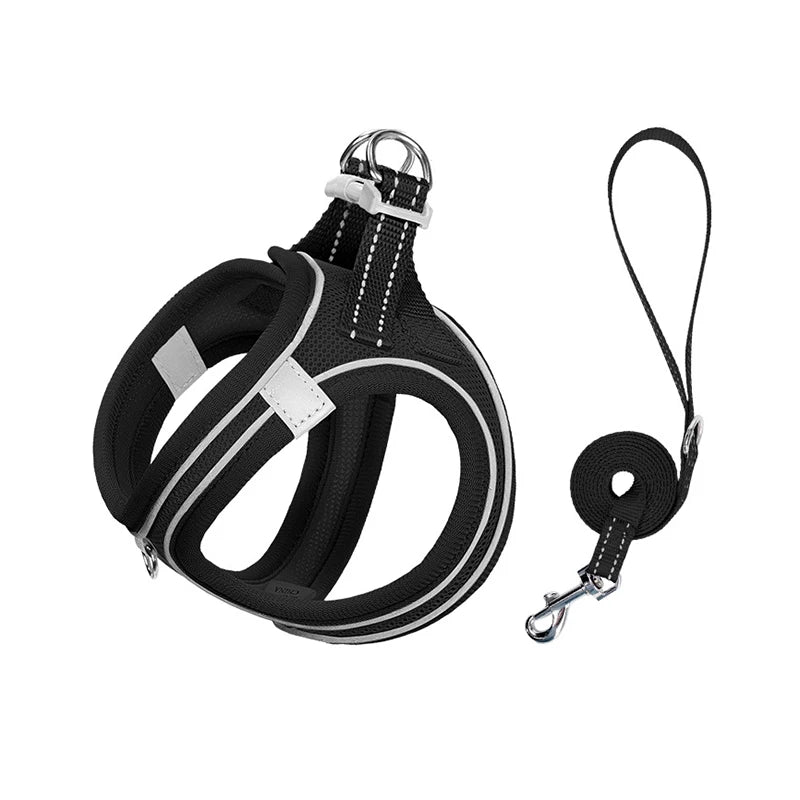 Breathable Sport Small Dog Harness Set Reflective No Pull Step-in Puppy Vest Harness for Daily Walking Accesorios Para Perros