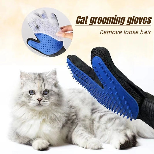 Pet Hair Removal Grooming Gloves Rubber Massage Brushes Effective Cat Fur Cleaning Tool for Daily Cat Care and Grooming Supplies