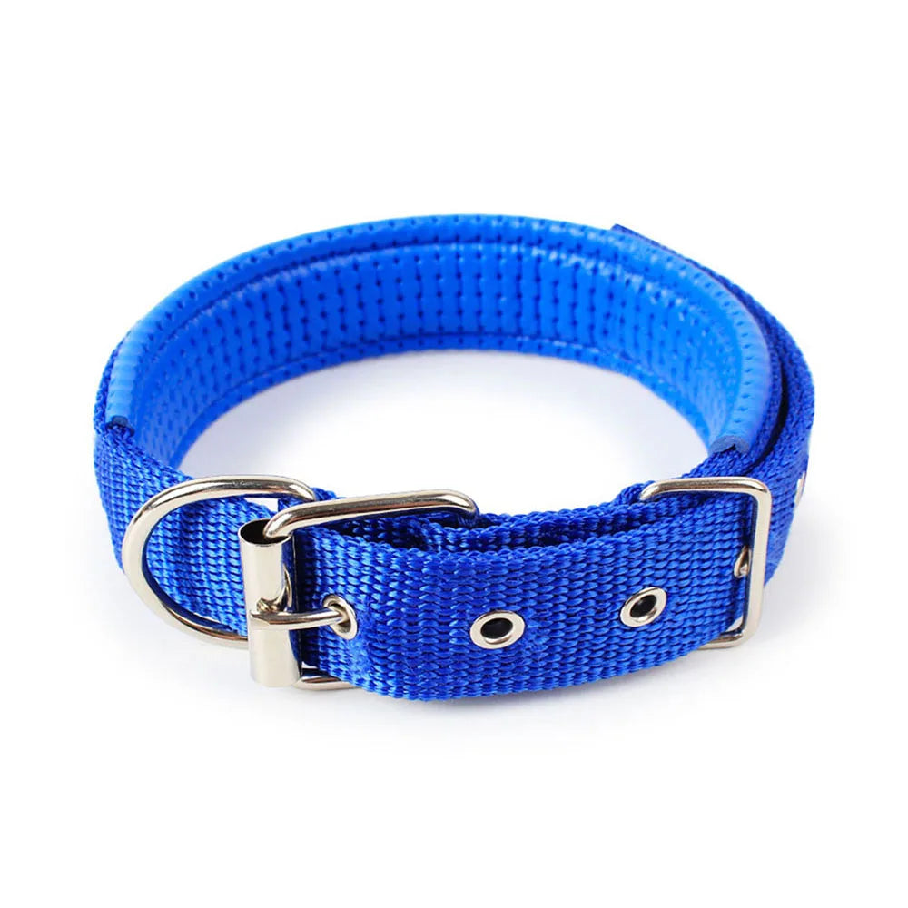 Comfortable Padded Nylon Dog Collar Adjustable Dog Neck Strap Strong Durable Dog Collars for Large Dogs Puppy Cat Pet Products