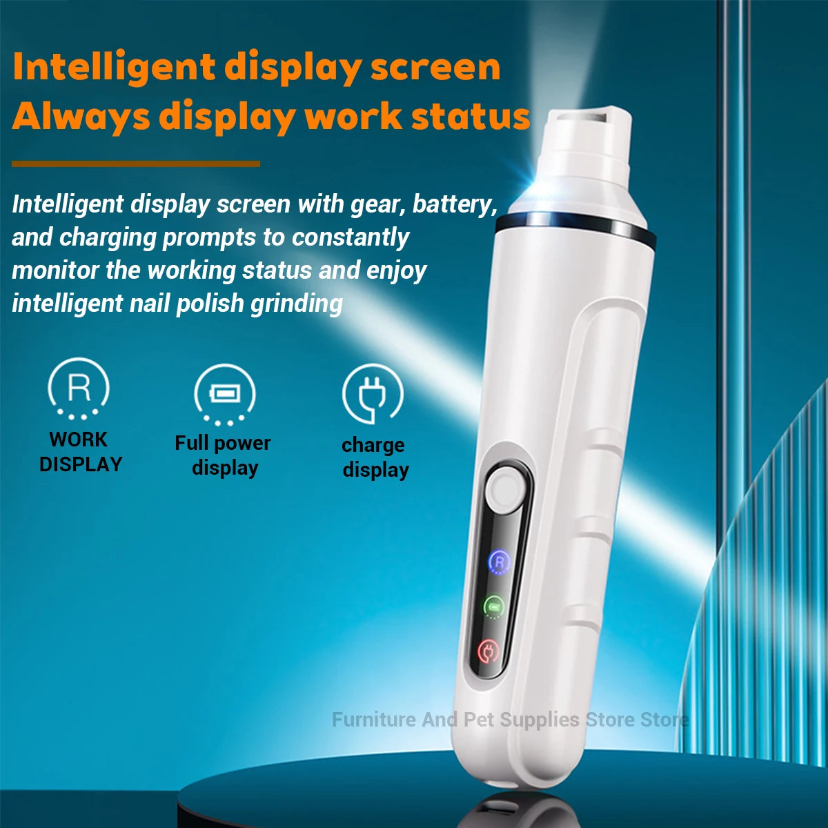 New Electric Dog Nail Clippers Rechargeable USB Charging LED Light Quiet Cat Nail Grinders Pet Paws Nail Grooming Supplies