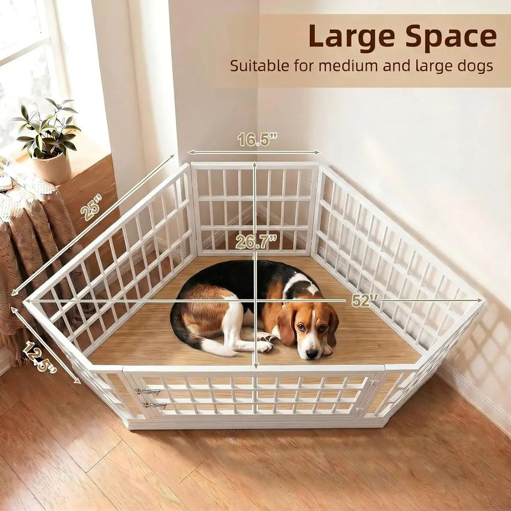 52 Inch Dog Crate urniture , Wooden Dog Kennel urniture, End Table Dog Crate or Large Dogs, Indoor Pet Crates Side Table or Dogs