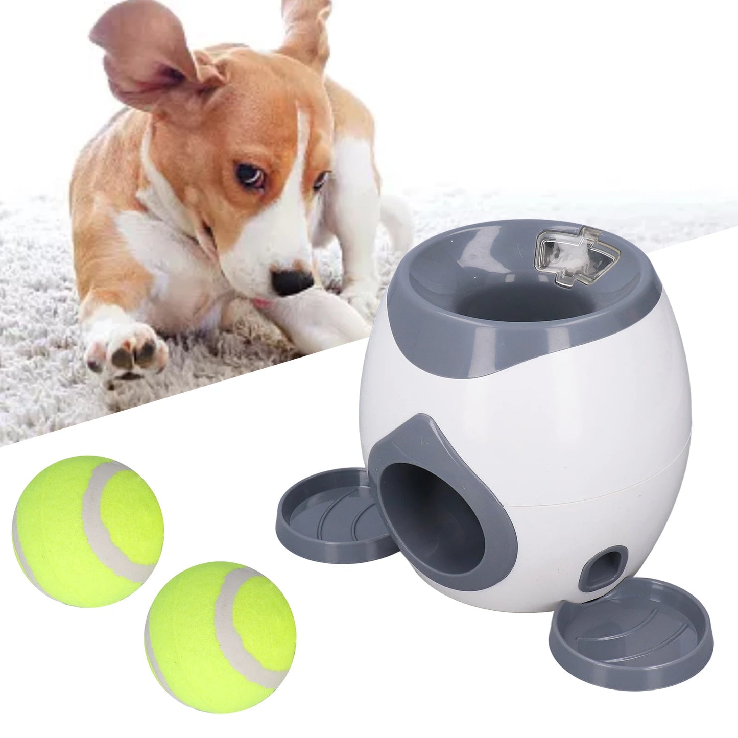 Dog Tennis Ball Machine Dog Training  Dog Ball Feeding Toys Dog Tennis Ball Feeding Machine with 2 Tennis for Dog Training