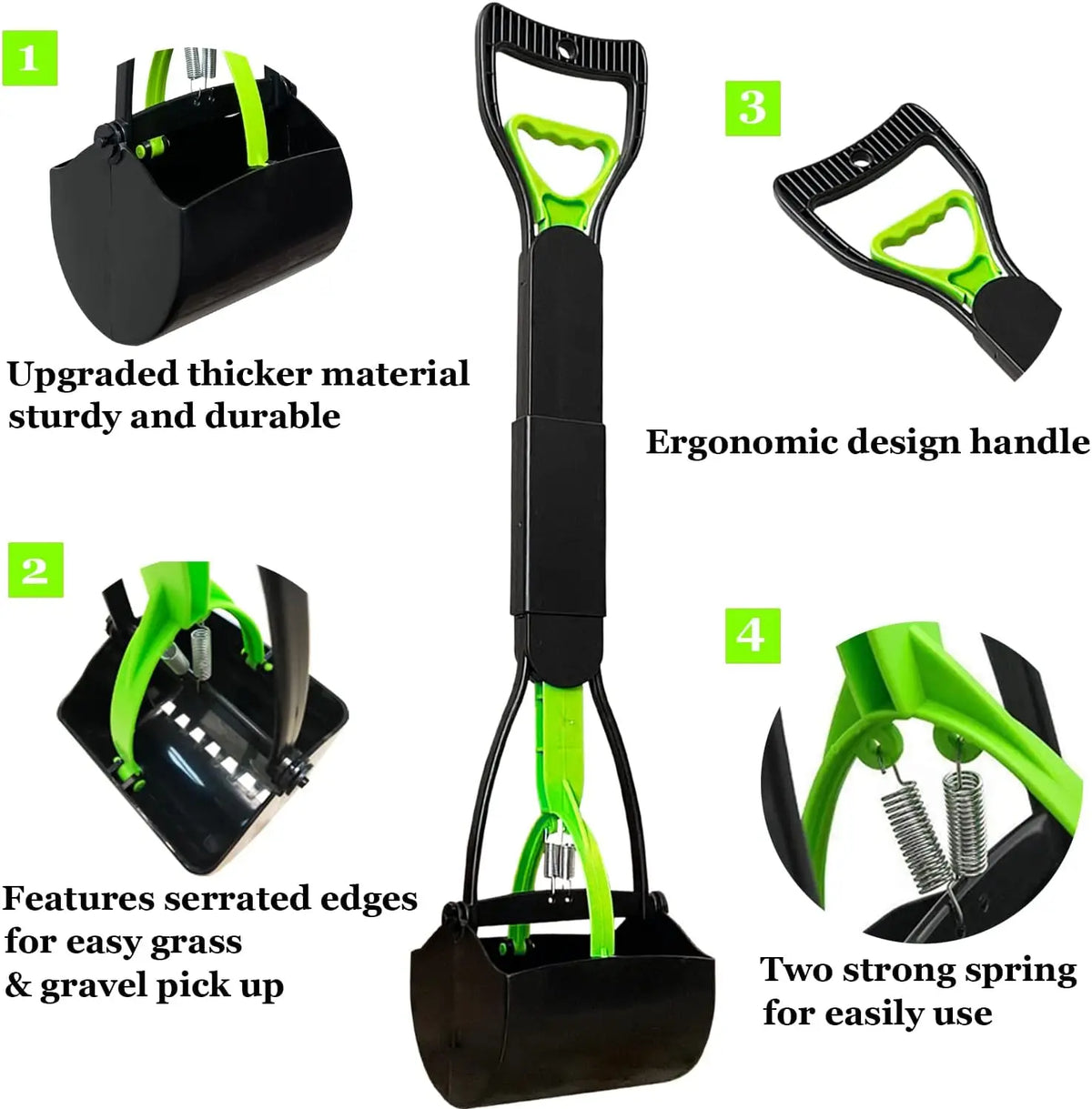 28-inch Large Dog Pooper Scooper, Fits All Dogs, Easy to Pick Poop on Grass & Gravel