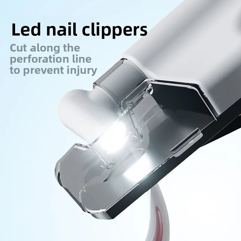 Rechargeable LED Pet Nail Clippers with File for Dog and Cat Nail Trimming Grooming Tool