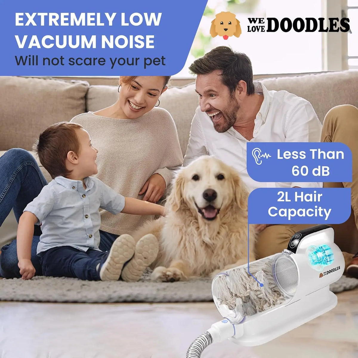 Dog Grooming Vacuum, Professional Use & Home Pet Grooming Vacuum for Dogs | 11-in-1 Professional Grade & Lightweight Dog