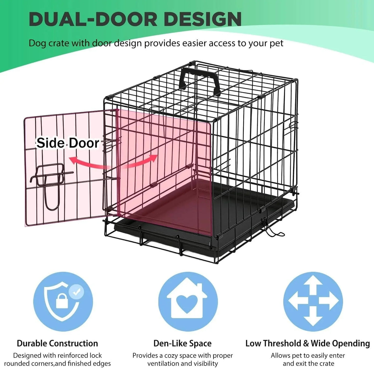 18"24" Dog Crates for Large Dogs Folding Mental Crates Dog Kennels