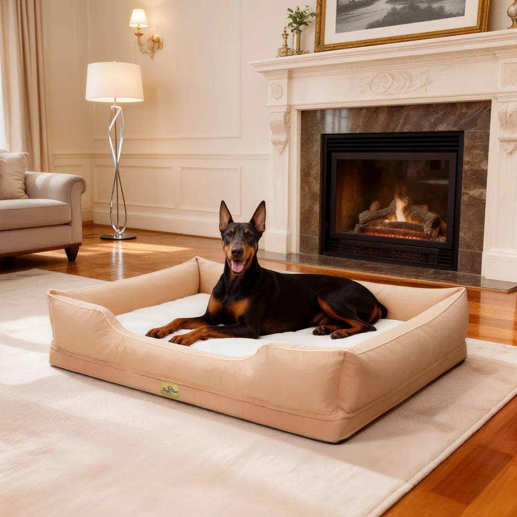 Extra Large Orthopedic Dog Bed Soft Calming Pet Sofa Couch Enhanced Bolster Deep Snuggle Bed