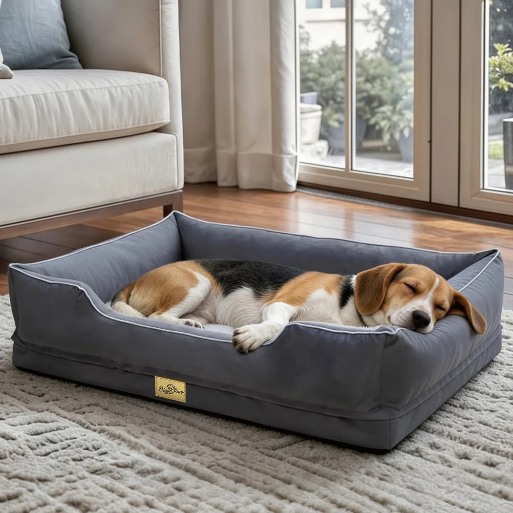 Extra Large Orthopedic Dog Bed Soft Calming Pet Sofa Couch Enhanced Bolster Deep Snuggle Bed