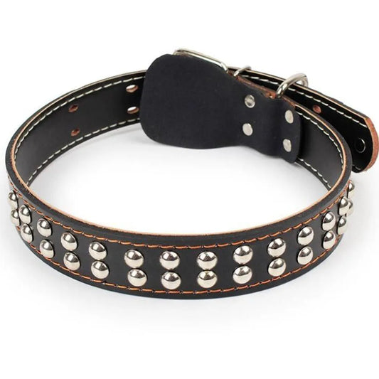 Mushrooms Rivets Studded Dog Collars Adjustable Pu Leather Large Dog Collar Pet Heavy Duty Necklace for Boxer German Shepherd