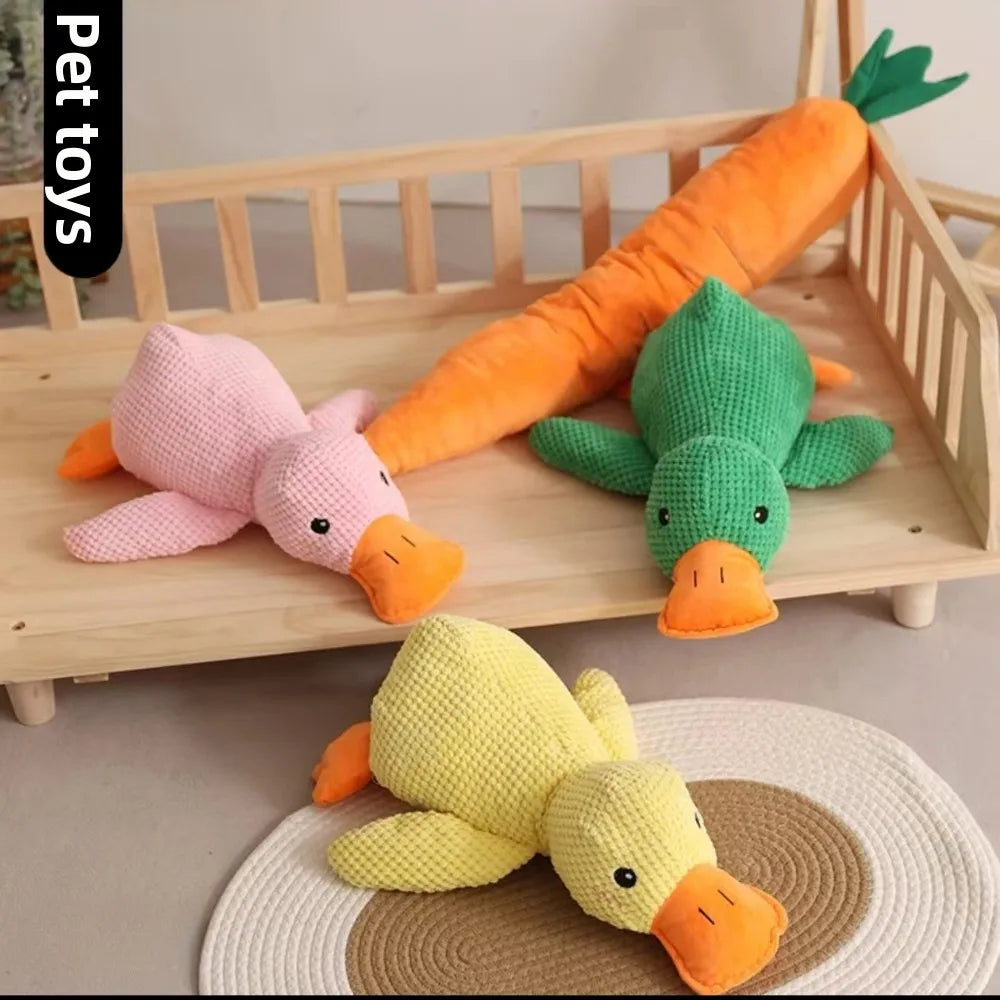 1/3PCS Things For Dogs Accessories Dog Supplies Calming Duck Squeaky Plush Toy Luxury Sleep Aid Durable Puppy Companion Pet