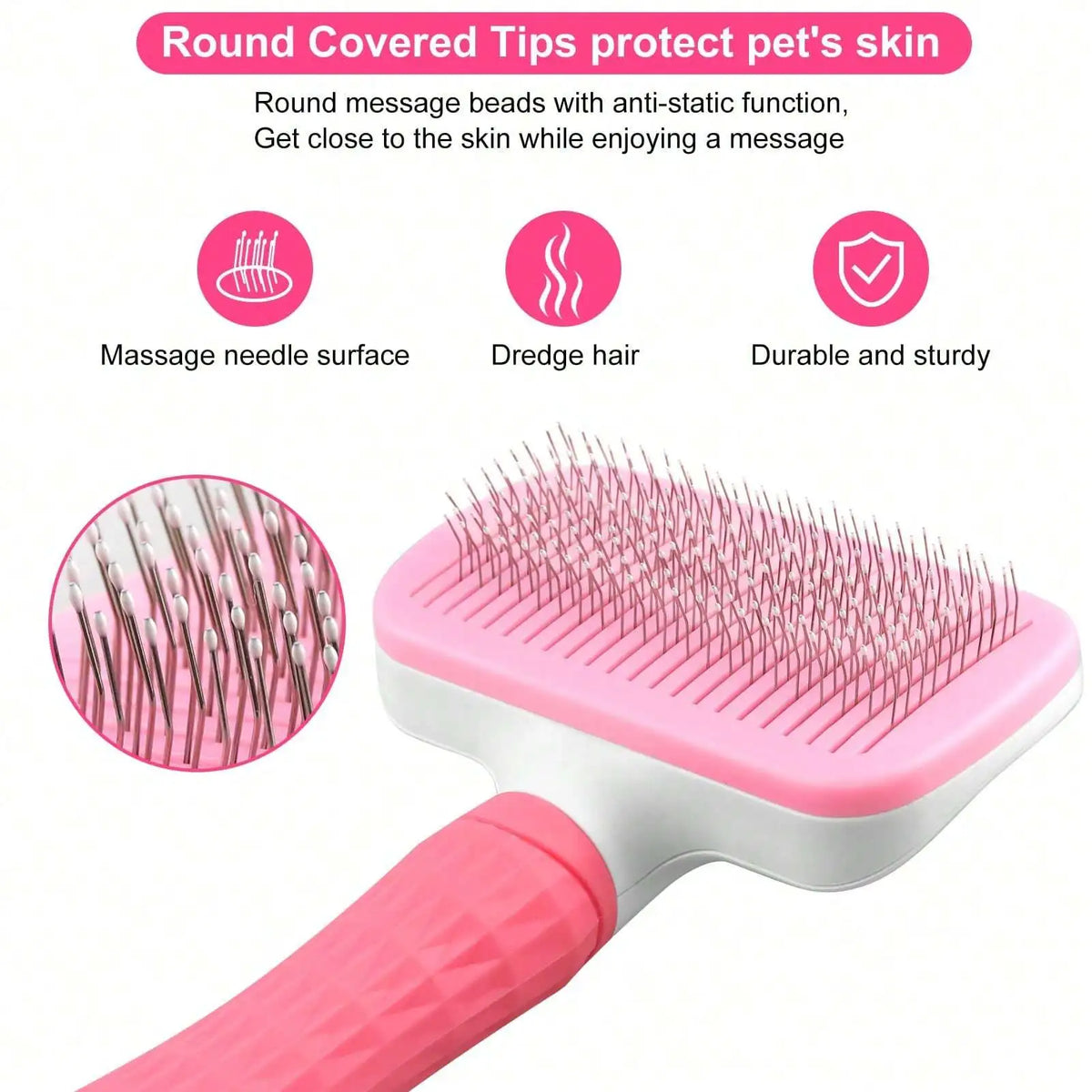 1pc Pet Grooming Brush, Deshedding Tool For Dogs And Cats, One-Click Loose Undercoat Removal, Pet Grooming Tool
