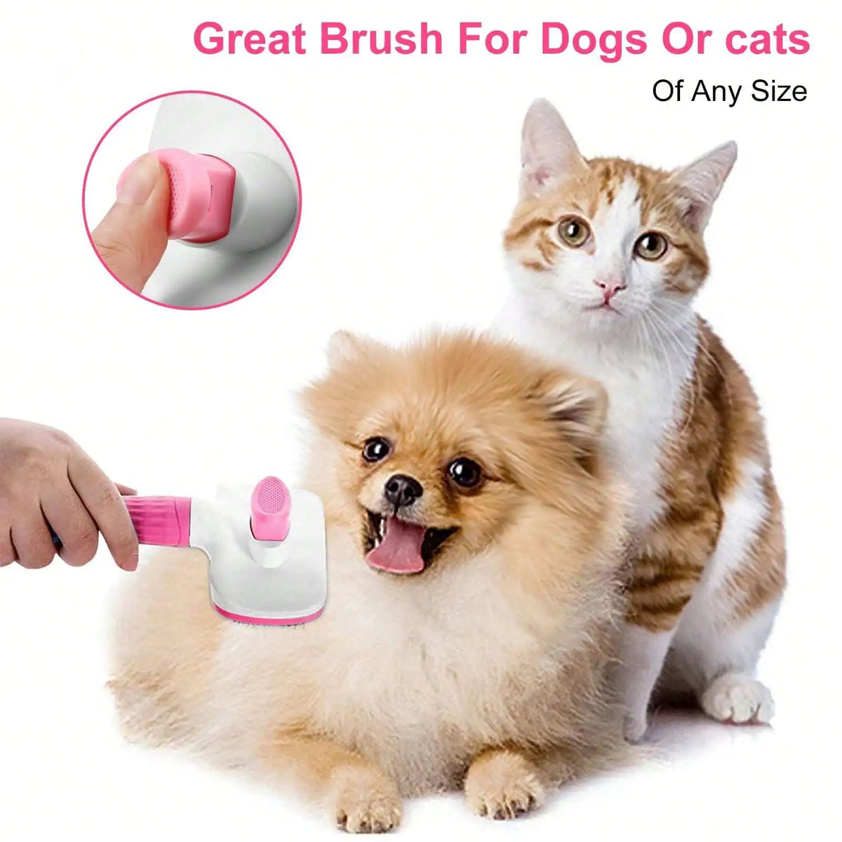 1pc Pet Grooming Brush, Deshedding Tool For Dogs And Cats, One-Click Loose Undercoat Removal, Pet Grooming Tool