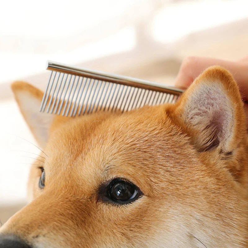 Stainless Steel Dog Comb Long Thick Hair Fur Removal Brush 16/19cm Pets Dog Cat Grooming Dematting Combs for Shaggy Dogs