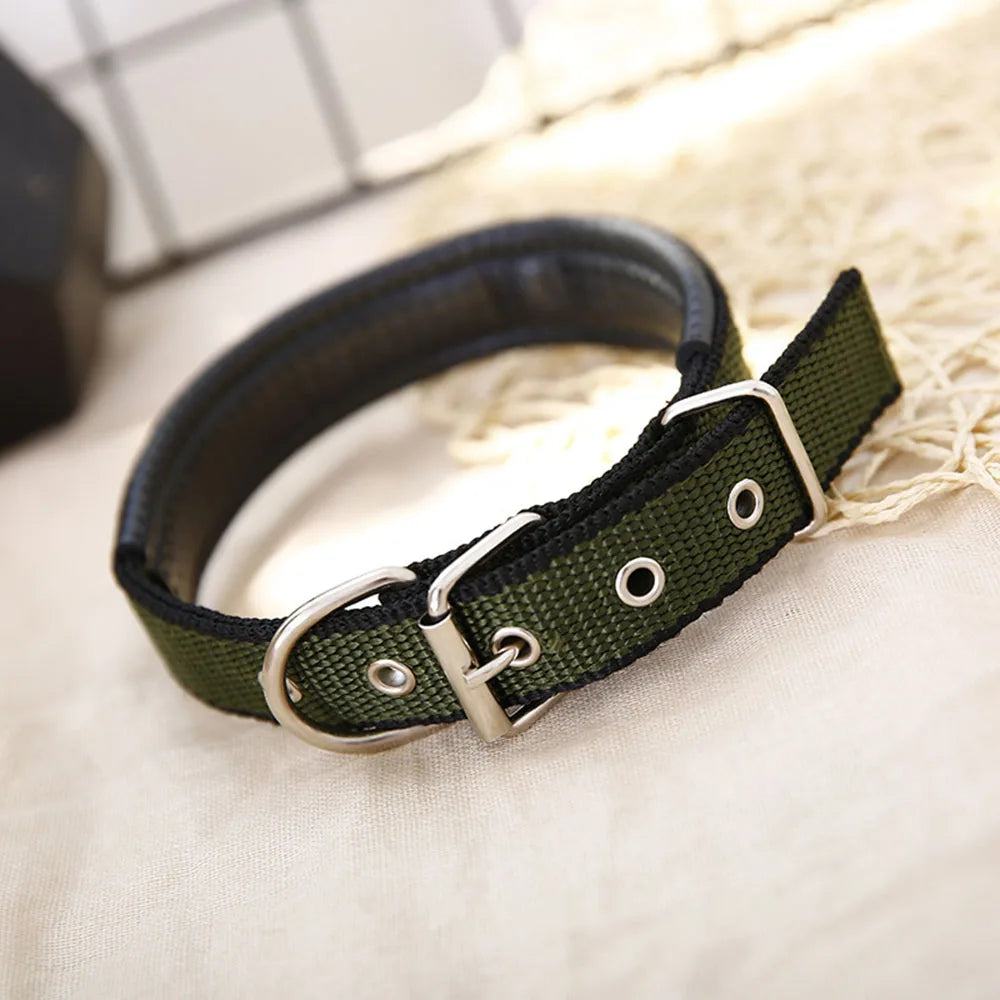 Comfortable Padded Nylon Dog Collar Adjustable Dog Neck Strap Strong Durable Dog Collars for Large Dogs Puppy Cat Pet Products