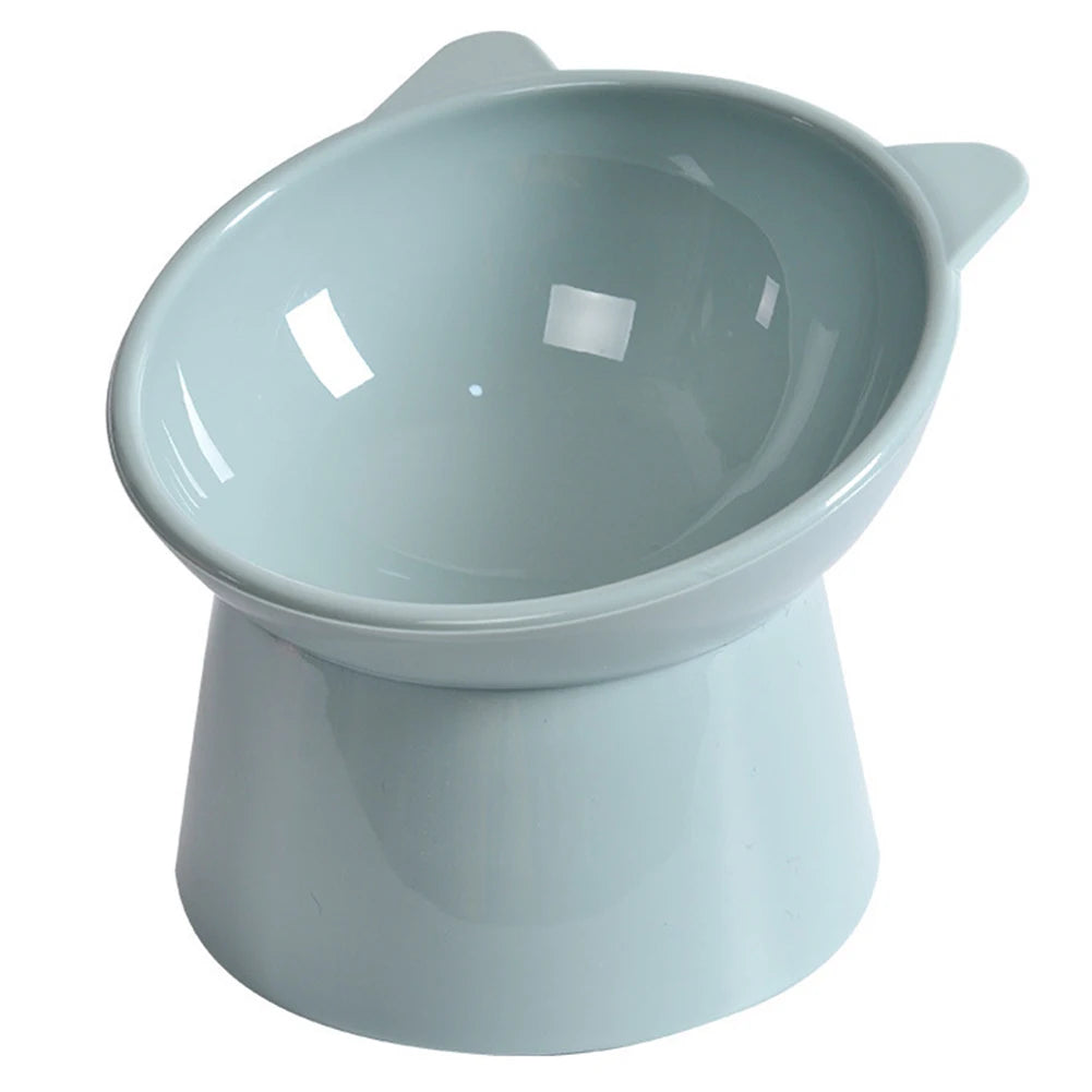 Tilted Cat Food Bowl Elevated Cat Bowl Ergonomic Cat Food Dish Anti Vomiting Plastic Feeding Bowl Non Slip for Flat- Faced Cats