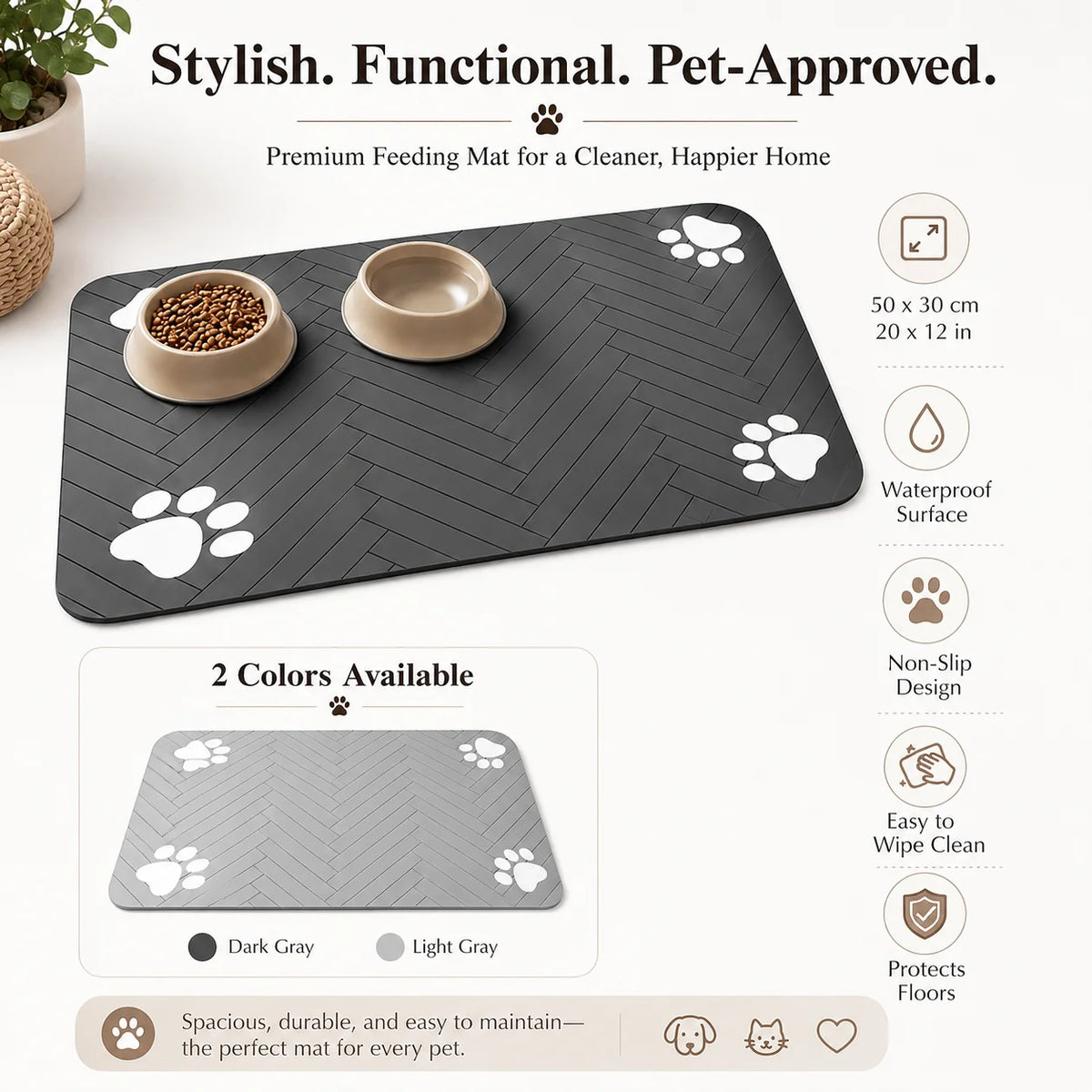 Soft Plush Pet Mat, Non-Slip Waterproof Dog Cat Bed Pad for Floor Couch, Machine Washable