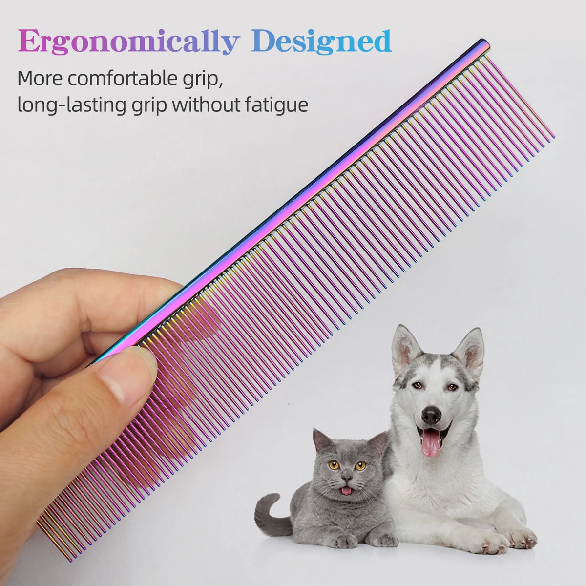 Professional pet grooming comb, moon comb, double toothed comb, cat and dog comb, pet grooming competition, competitive home