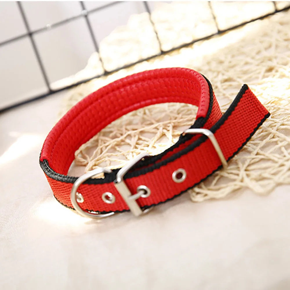 Comfortable Padded Nylon Dog Collar Adjustable Dog Neck Strap Strong Durable Dog Collars for Large Dogs Puppy Cat Pet Products