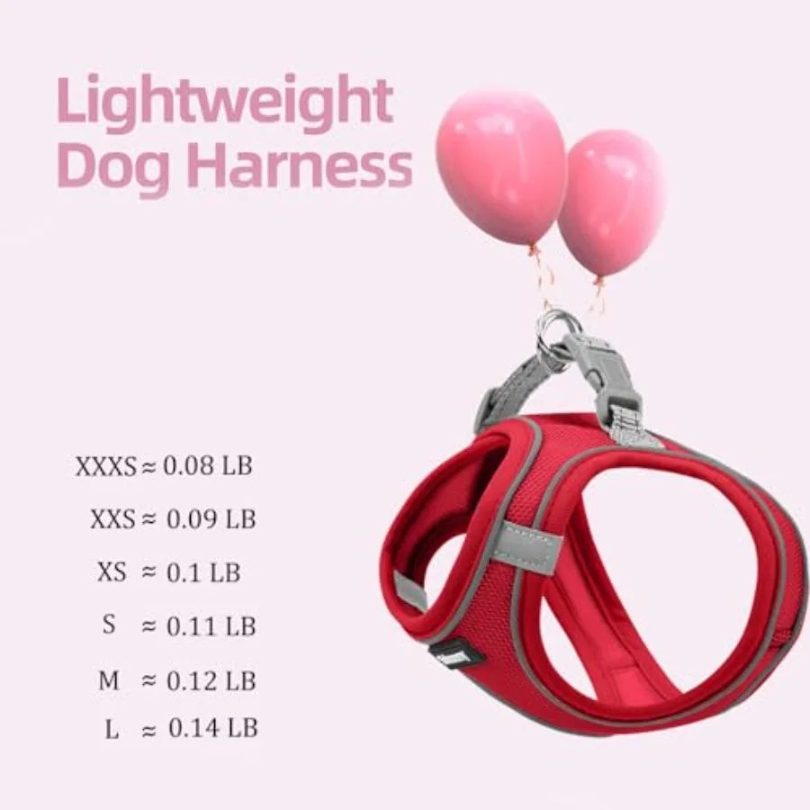 Sparkly Medium Dog Harness and Leash Set, Step in Soft Light Puppy Vest, Breathable Reflective Pet Harness for Walking, Puppy H