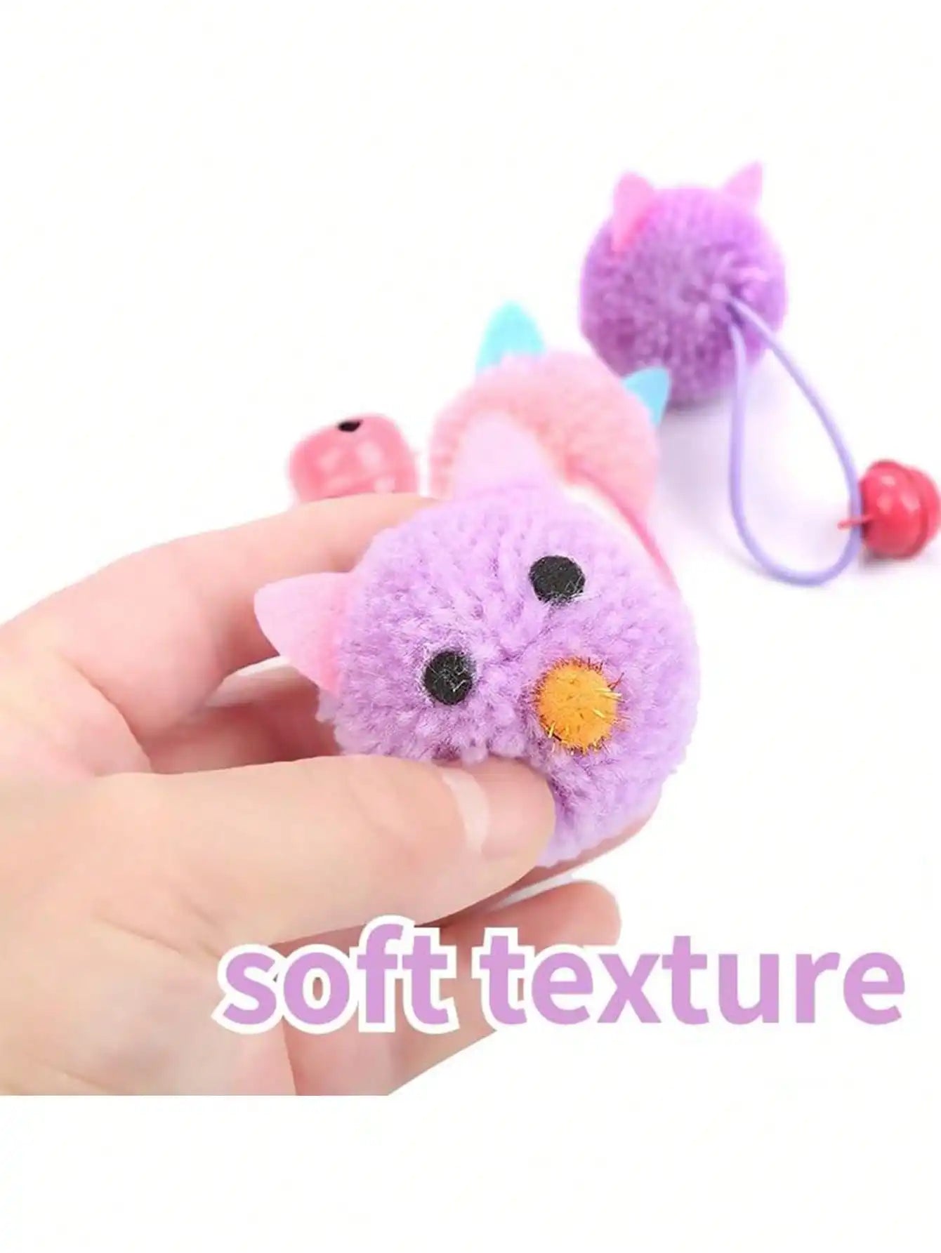 4pcs Cat Toys Set, Plush Ball With Bell, Plush Cat Ball Toys With Bells, Cute Cat Mouse Toys With Sound & Chewing Design, Interactive Indoor Cat Toys To Relieve Boredom And Destructive Behavior