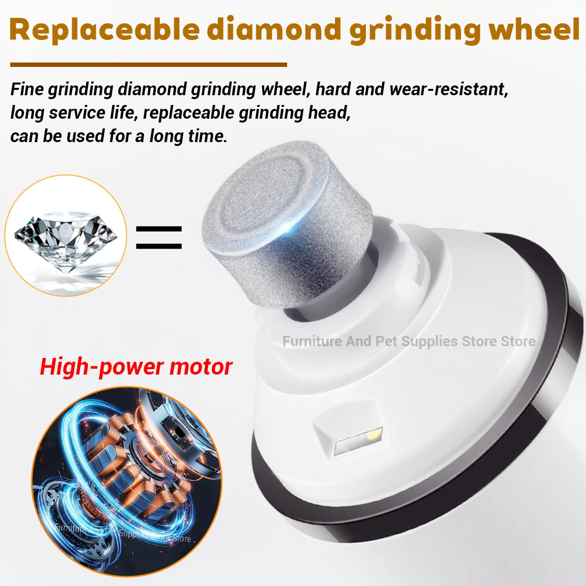 New Electric Dog Nail Clippers Rechargeable USB Charging LED Light Quiet Cat Nail Grinders Pet Paws Nail Grooming Supplies