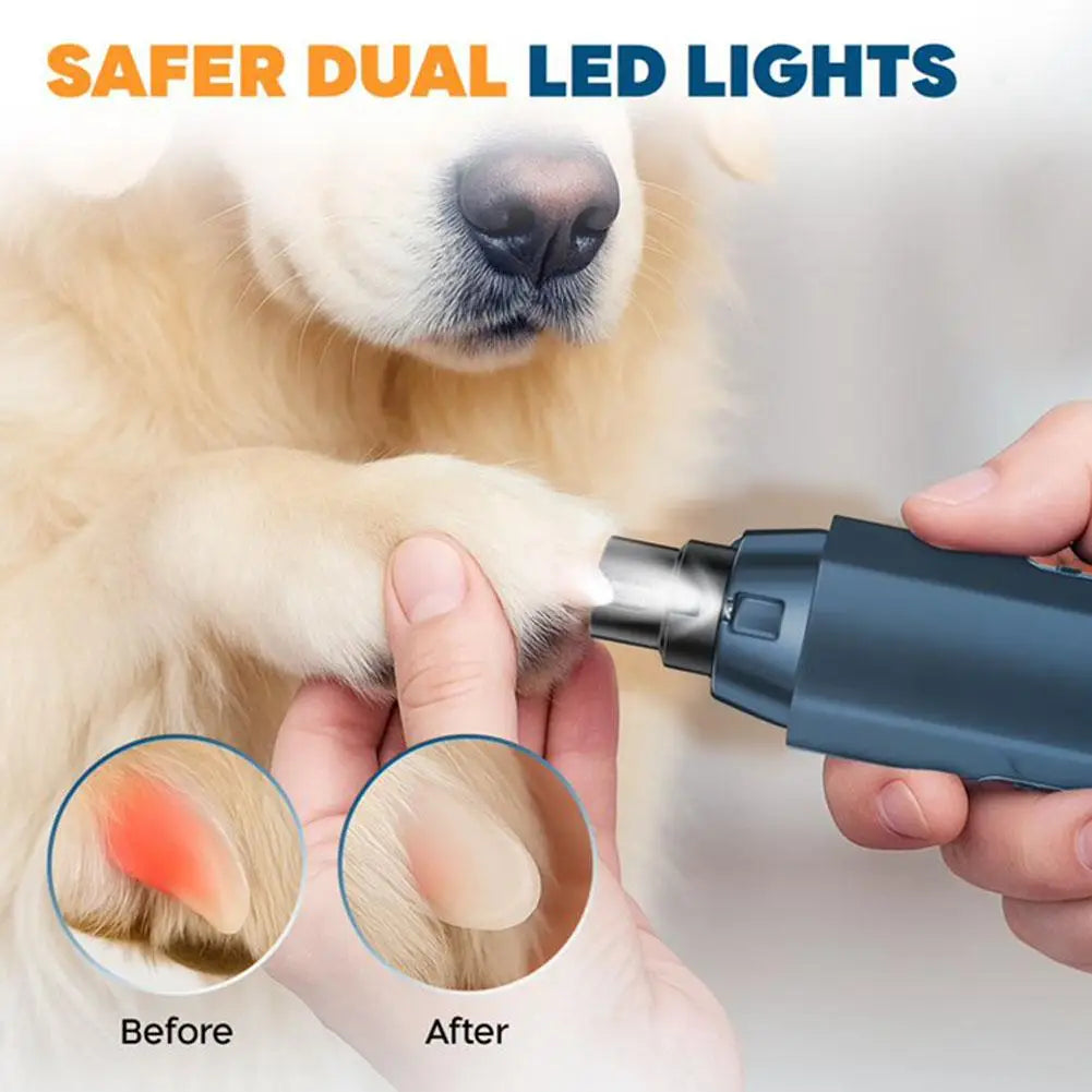 Electric Dog Nail Clippers for Dog Nail Grinders Rechargeable USB Charging Pet Quiet Cat Paws Nail Grooming Supplies