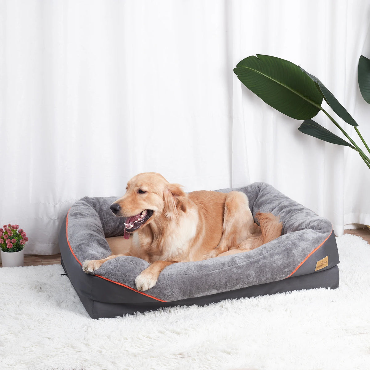 Large Dog Bed Soft Comfortable Warm Fleece Anti-Allergy Pet Bed with Removable Washable Cover Waterproof