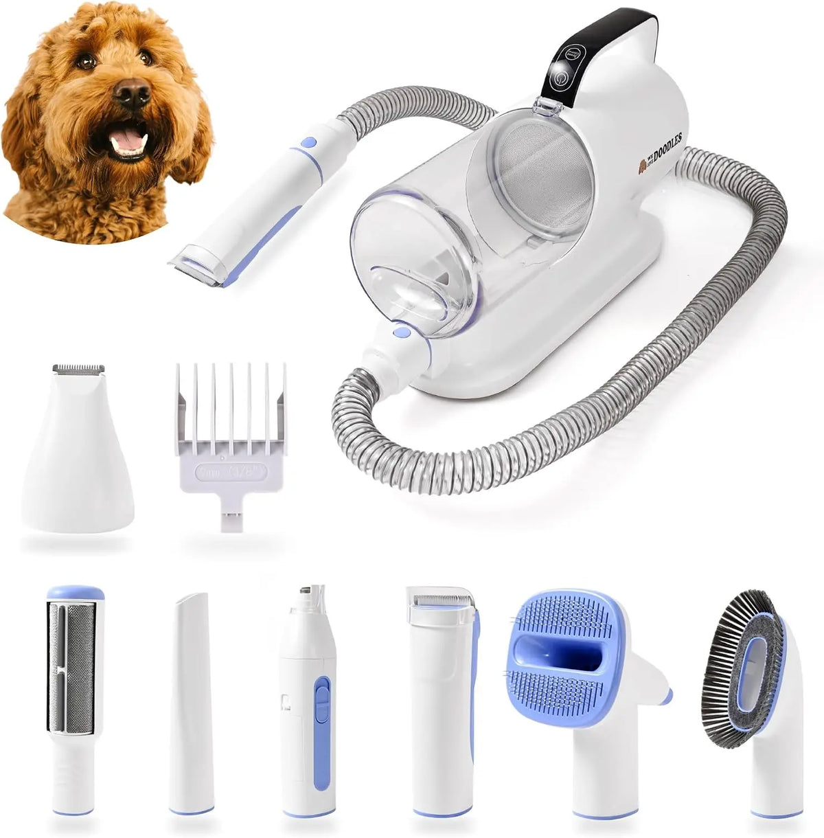 Dog Grooming Vacuum, Professional Use & Home Pet Grooming Vacuum for Dogs | 11-in-1 Professional Grade & Lightweight Dog