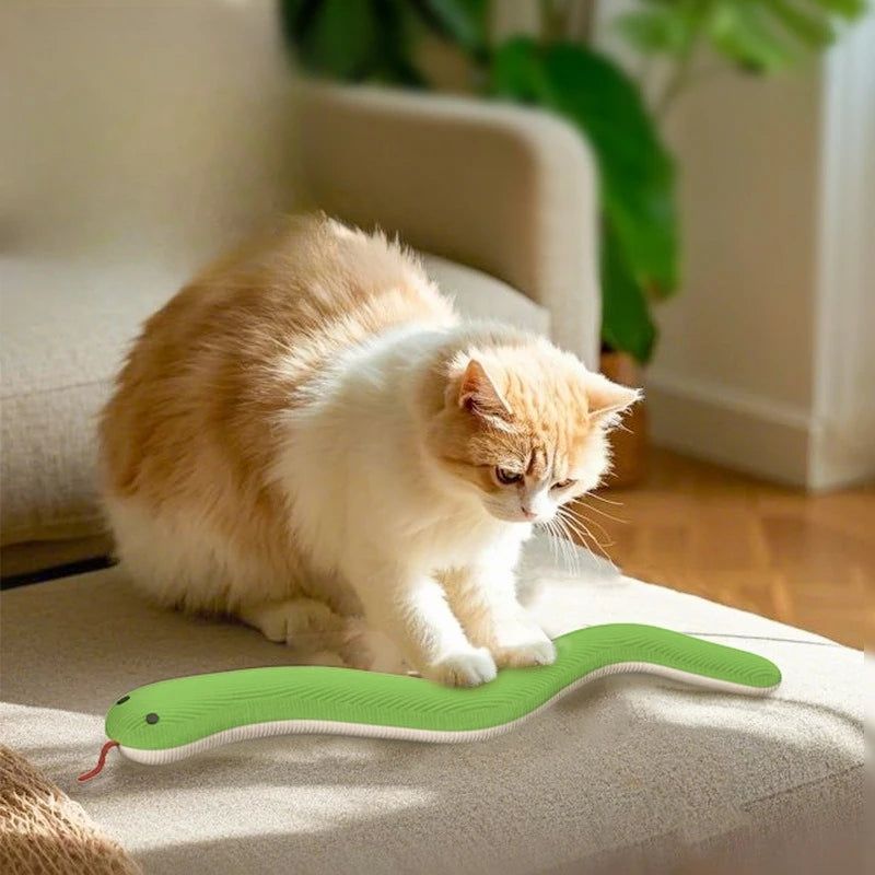 Cat Toy Snake Interactive Kitten Chew Toys Pet Cat Plush Toy Bite-resistant Teeth Cleaning Cat Sound Toy