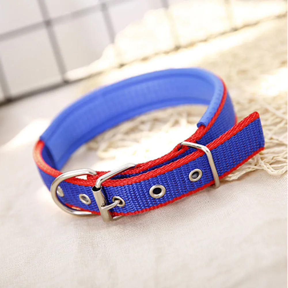 Comfortable Padded Nylon Dog Collar Adjustable Dog Neck Strap Strong Durable Dog Collars for Large Dogs Puppy Cat Pet Products