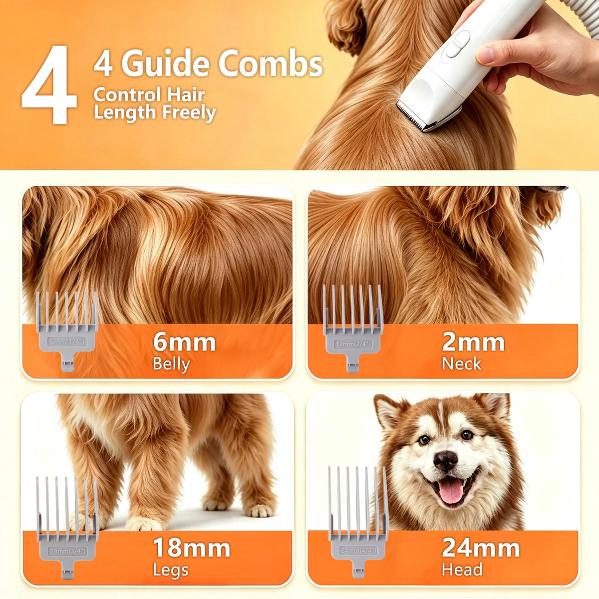 5 IN 1 Dog Grooming Vacuum & Pet Grooming Kit with 2L Capacity Larger Pet Hair Dust Cup Dog Brush Vacuum for Pet Hair Clean