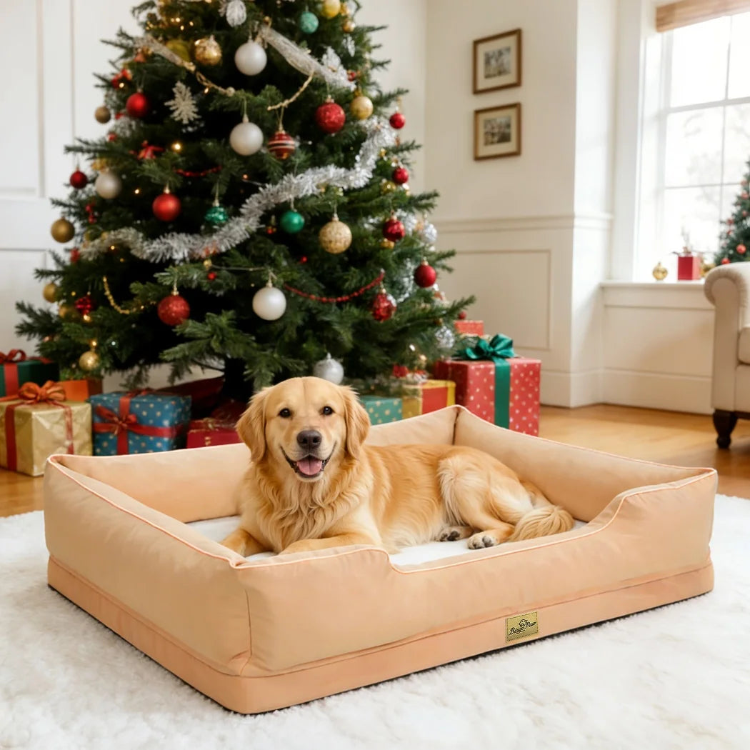 Extra Large Orthopedic Dog Bed Soft Calming Pet Sofa Couch Enhanced Bolster Deep Snuggle Bed